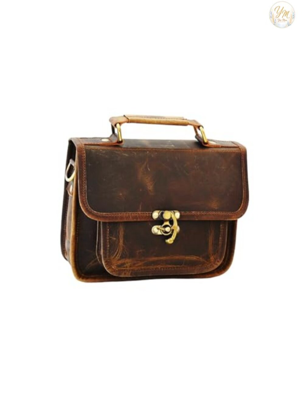 Genuine Buffalo Leather Satchel Crossbody Handbag Women Vintage Travel Purse
